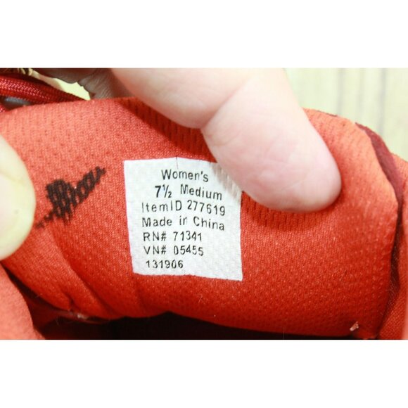 LL Bean Red Suede Water Stain Resistant Beansport Hiking Shoes Size 7.5 M - Picture 8 of 9